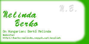 melinda berko business card